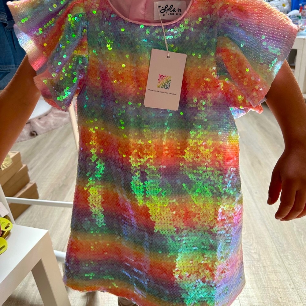 LOLA + The Boys Rainbow Sequin Dress